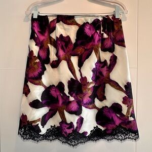 J.Crew Lace-Hem Satin Skirt